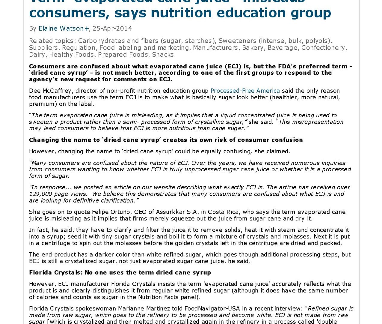 Food Navigator USA April 25, 2014