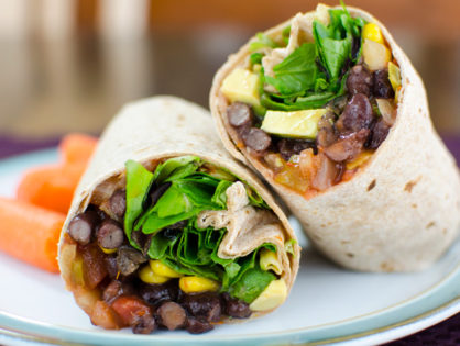 Avocado Black Bean Veggie Wrap